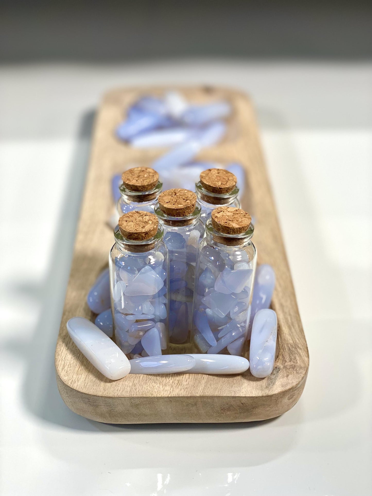 Blue Chalcedony Chip Bottle