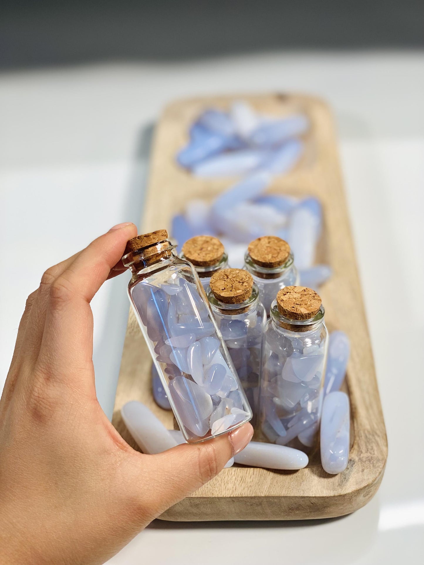 Blue Chalcedony Chip Bottle