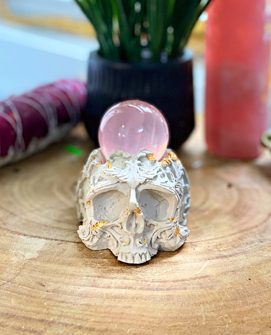 Skull with gold foil