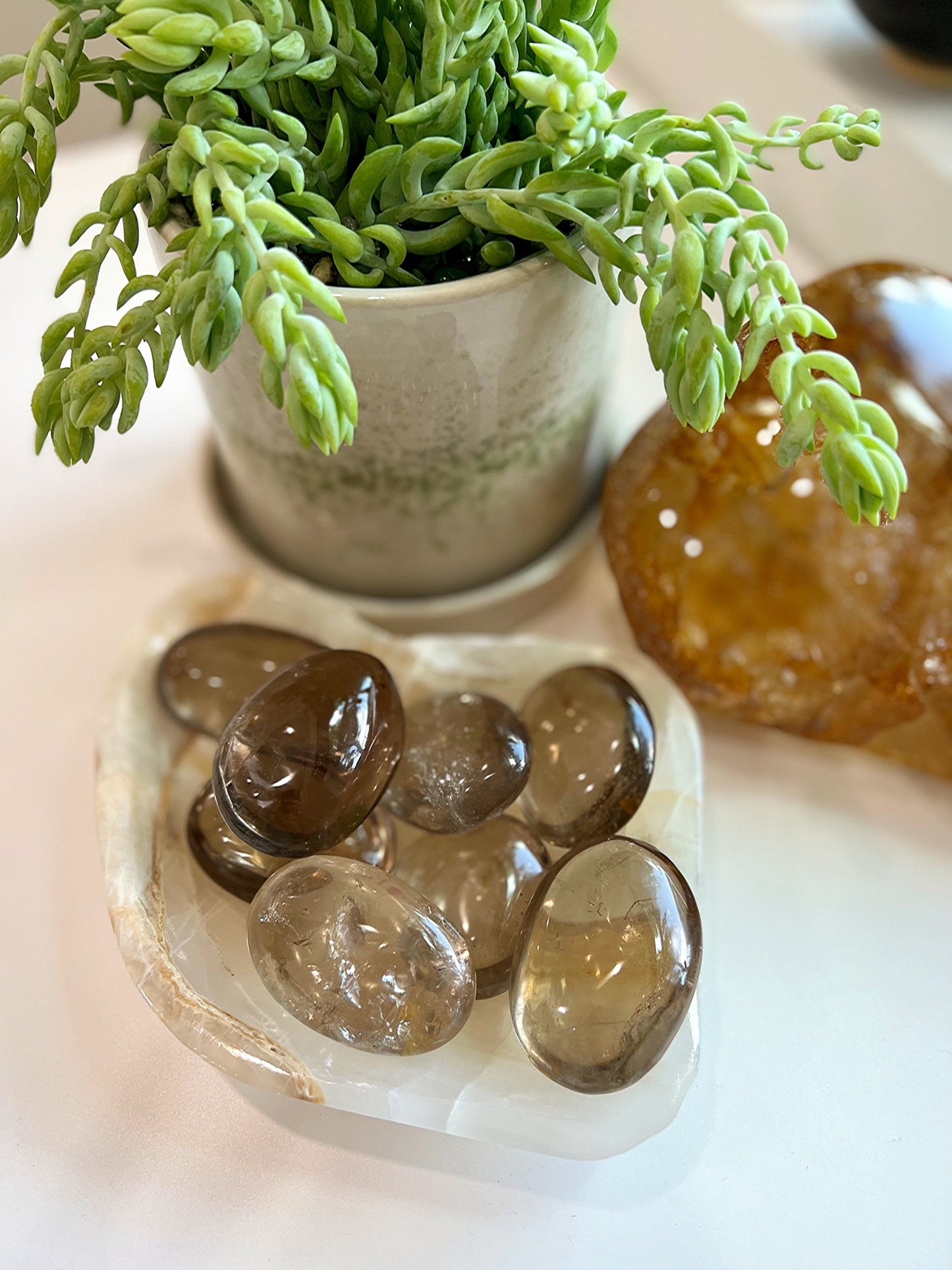 Smoky Quartz Palm Stone