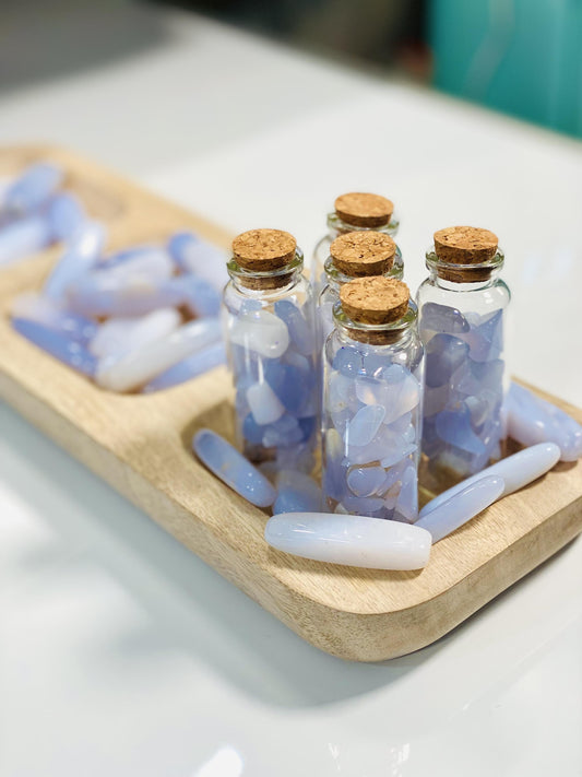 Blue Chalcedony Chip Bottle